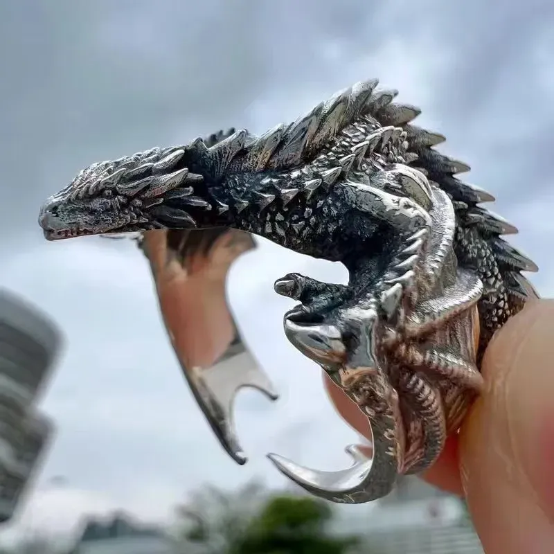 Wholesale Men'S Fashion Retro Handmade Dragon Ring