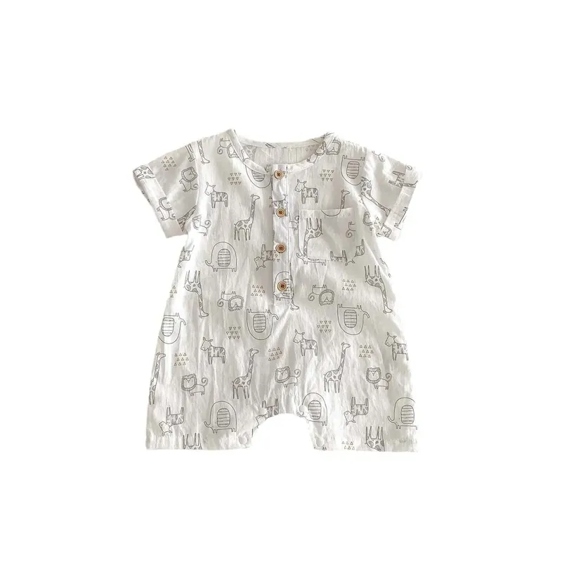 Wholesale Kids Baby Boys Girls Casual Cute Cartoon Print Romper - Image 6