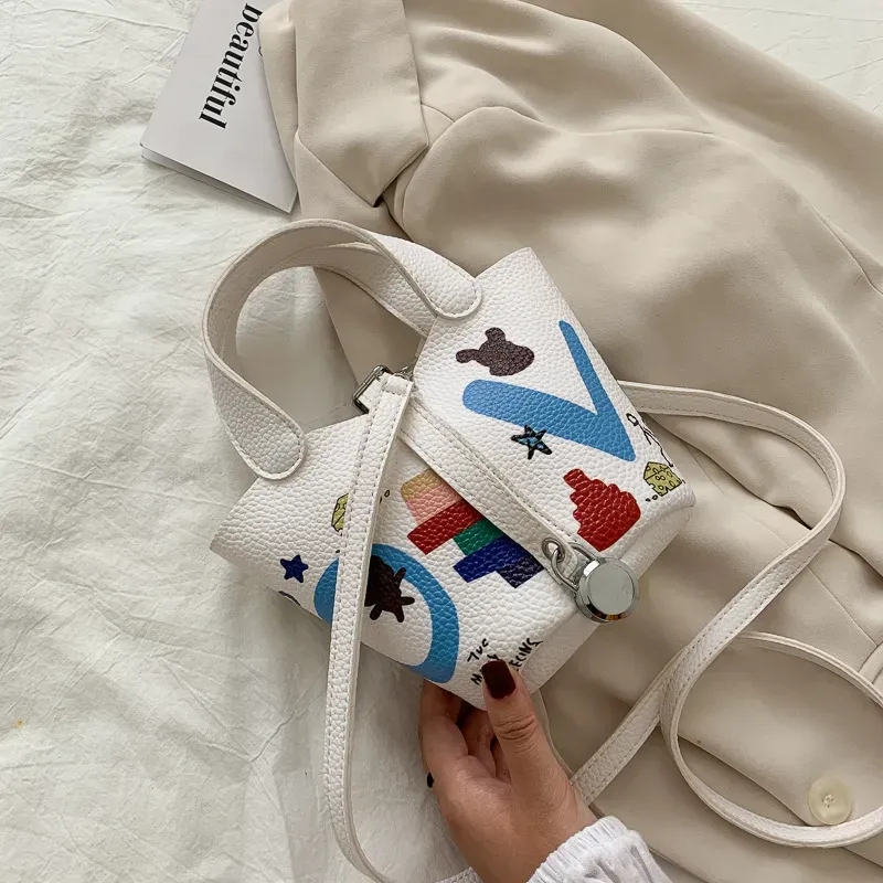 Women Fashion Cartoon Printing PU Leather Crossbody Bags - Image 14