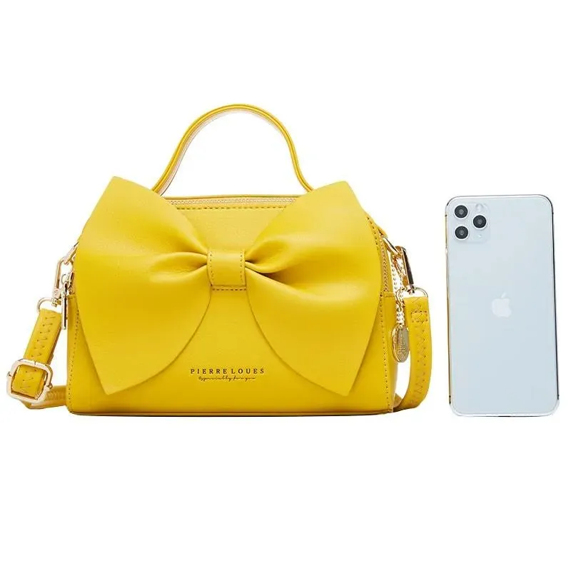 Women Fashion Solid Color Bow Decoration Shoulder Bag - Image 6