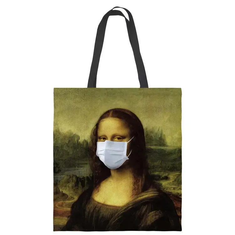 Women Fashion Painting Printed Large Capacity Canvas Tote Bag - Image 7