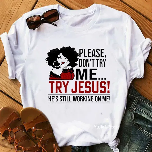 Summer Women Casual Short-Sleeved Round Neck Graphic Slogan Printed T-Shirt