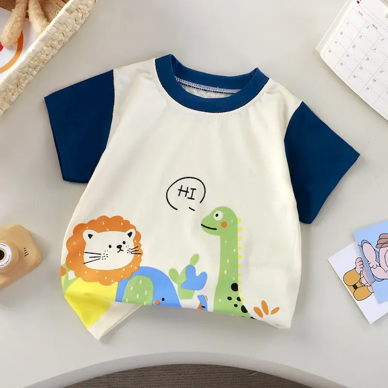 Wholesale Kids Boys And Girls Fashion Cartoon Short-Sleeve T-Shirt - Image 6