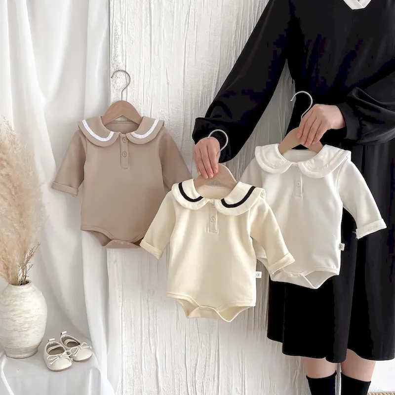 Wholesale Kids Baby Boys Girls Casual Cute Long Sleeve Romper - Image 2