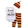 Wholesale Kids Baby Girl Boy Fashion Harry Potter Short Sleeve Romper Three Piece Set - Image 7