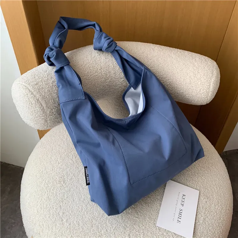 Women Casual Design Solid Color Large Capacity Shoulder Handle Tote Bag - Image 7