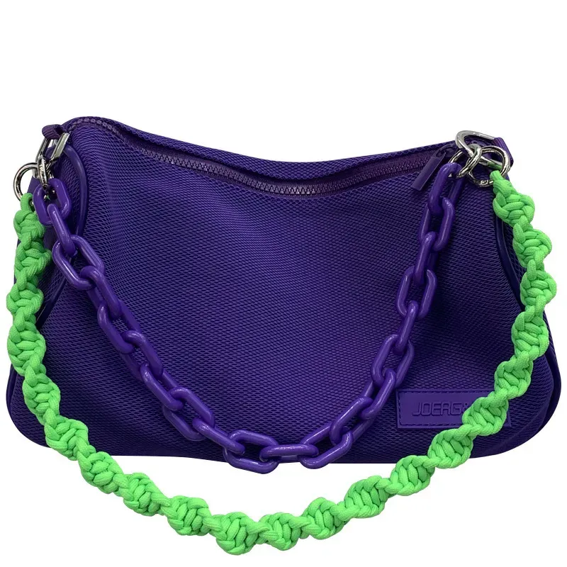 Women Trendy Creative Twist Design Chain Decoration Large Capacity PVC Shoulder Bag - Image 4