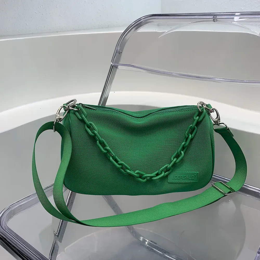 Women Trendy Creative Twist Design Chain Decoration Large Capacity PVC Shoulder Bag - Image 7
