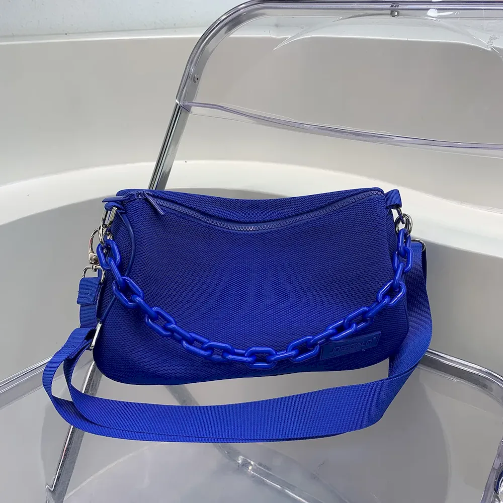 Women Trendy Creative Twist Design Chain Decoration Large Capacity PVC Shoulder Bag - Image 8