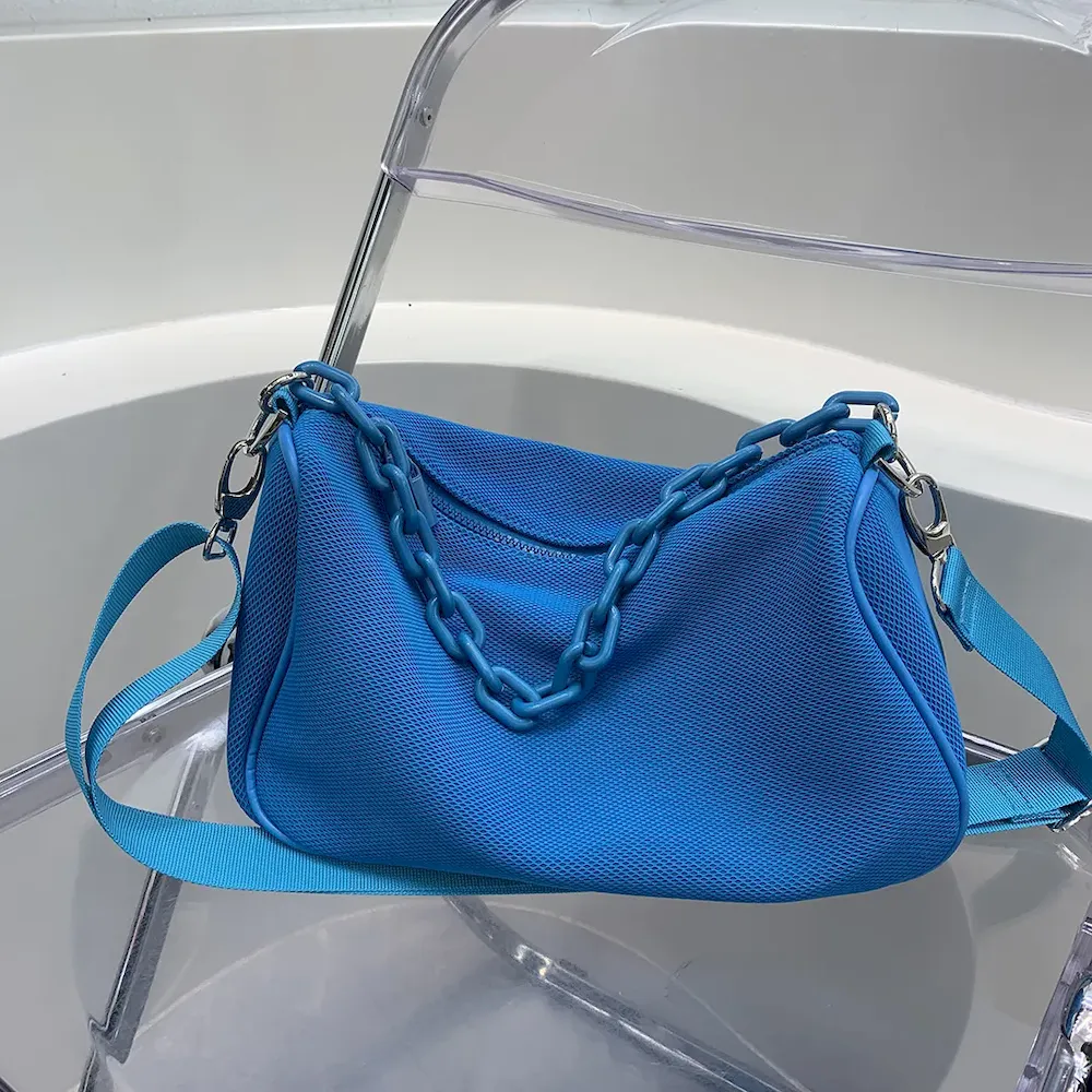Women Trendy Creative Twist Design Chain Decoration Large Capacity PVC Shoulder Bag - Image 10