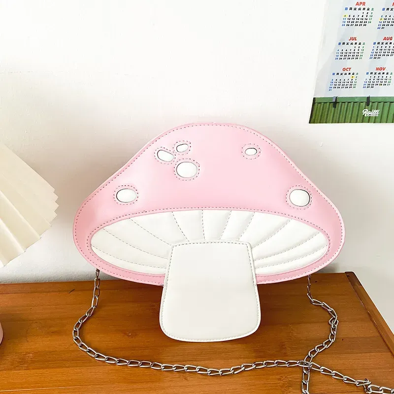 Women Fashion Personality Design Funny Cute Cartoon Pu Mushroom Shape Bag - Image 10