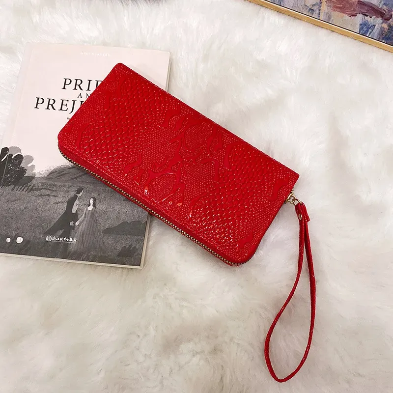 Women Fashion Vintage Embossed Long Coin Purse - Image 6