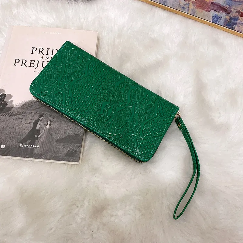 Women Fashion Vintage Embossed Long Coin Purse - Image 16