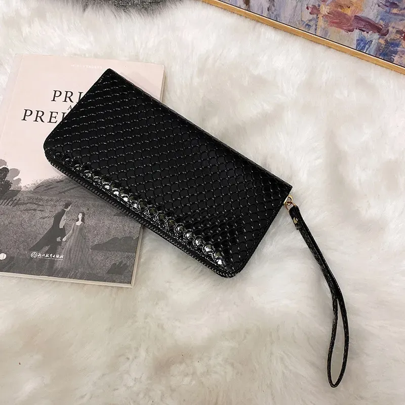 Women Fashion Vintage Embossed Long Coin Purse - Image 23