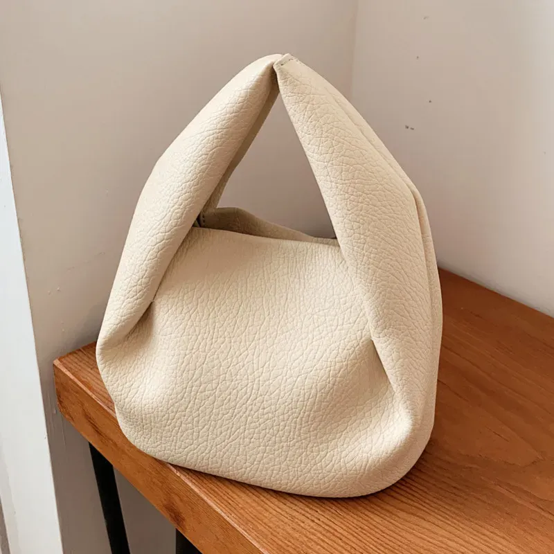 Women Fashion Pleated Cloud Solid Color Tote Bag