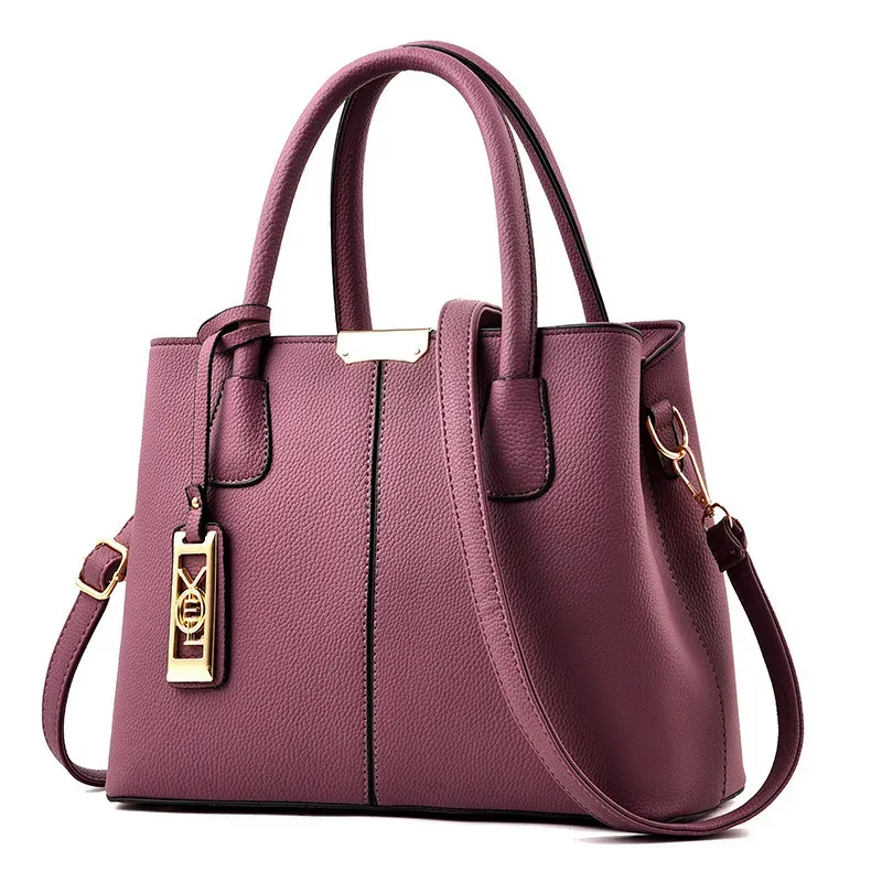Women Fashionable Large Capacity Square PU Handle Shoulder Bag - Image 2