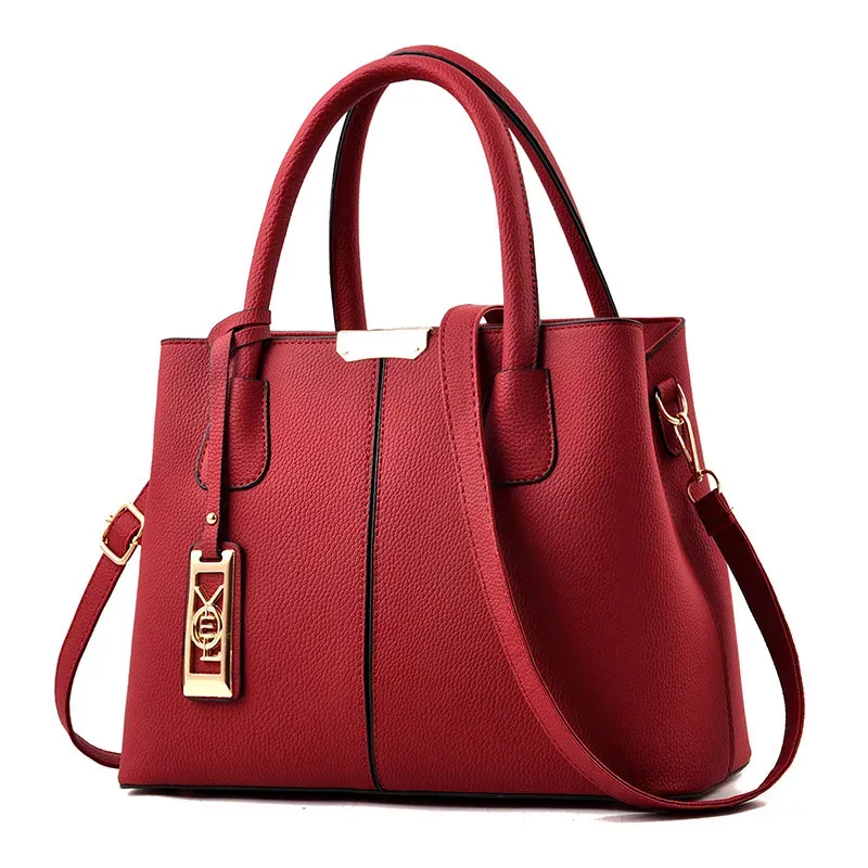 Women Fashionable Large Capacity Square PU Handle Shoulder Bag - Image 6