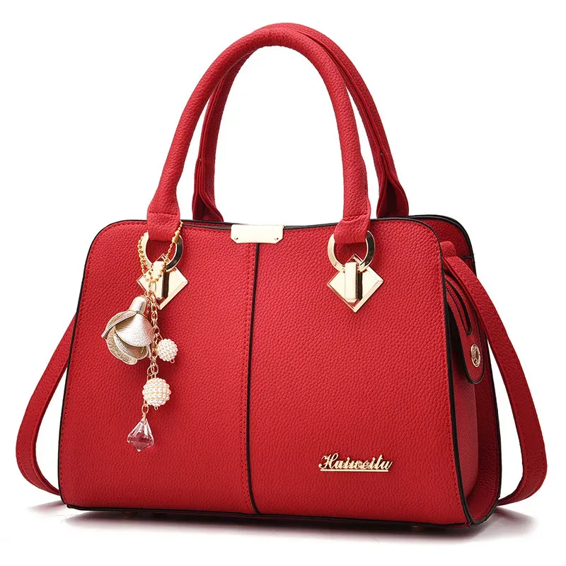 Women Fashion Large Capacity Floral Pendant Square Handle Shoulder Bag - Image 10
