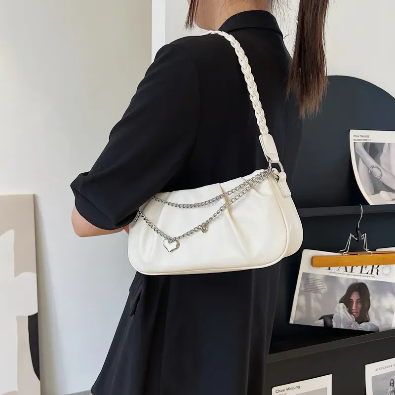 Women Fashionable Simple Solid Color Square Underarm Bag - Image 5