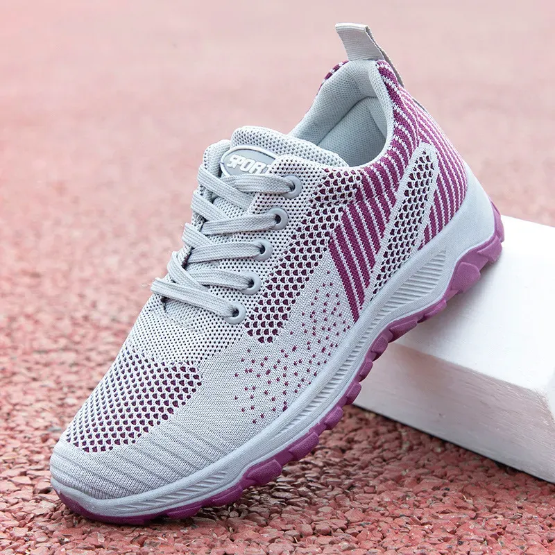 Women Casual Plus Size Flying Fabric Breathable Walking Style Sneaker - Image 8