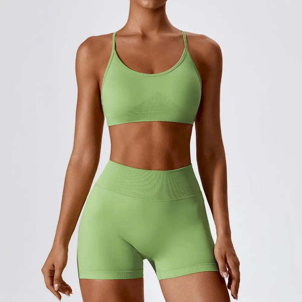 Women Yoga Fashion Solid Color Sports Two-Piece Set - Image 9