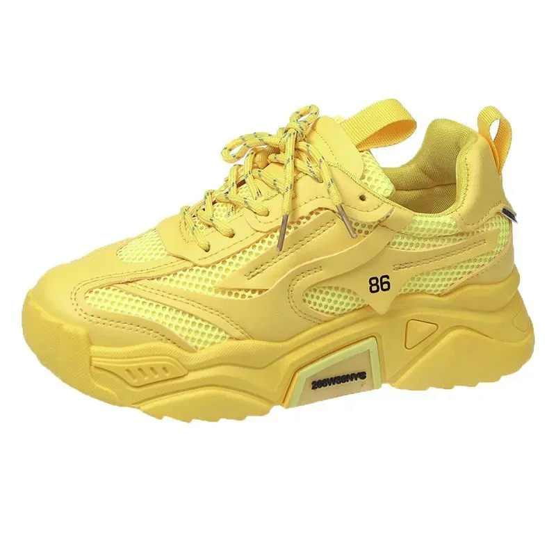 Women Fashion Casual Candy Color Mesh Thick-Soled Sneaker - Image 6