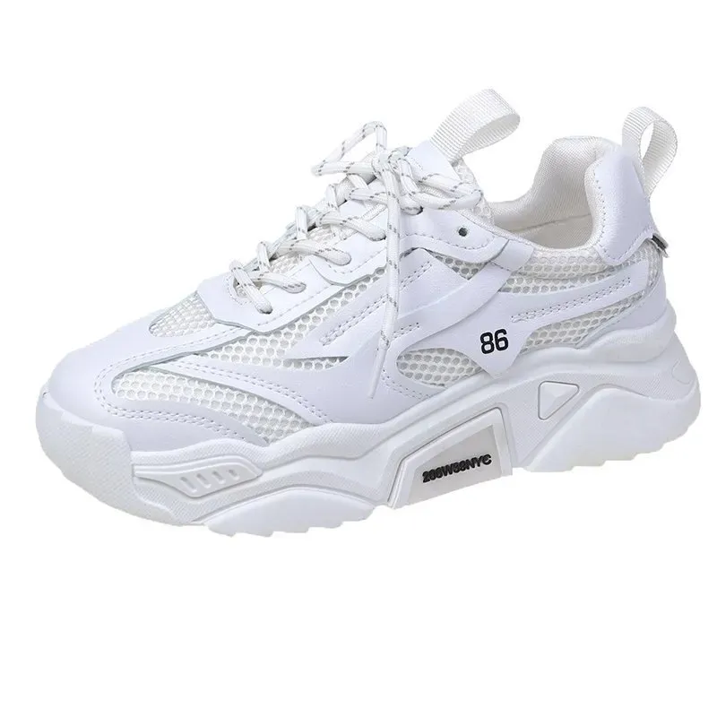 Women Fashion Casual Candy Color Mesh Thick-Soled Sneaker - Image 9