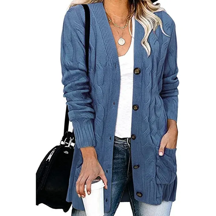Autumn Winter Women Casual Single-Breasted Knitted Cardigan Jacket - Image 14