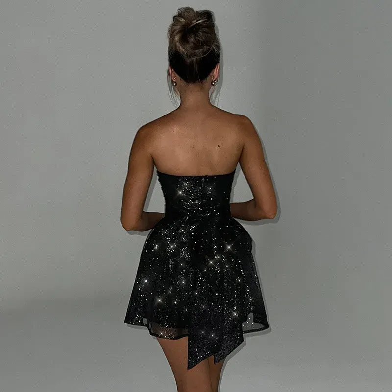Women Elegant Strapless Party Dress - Image 4
