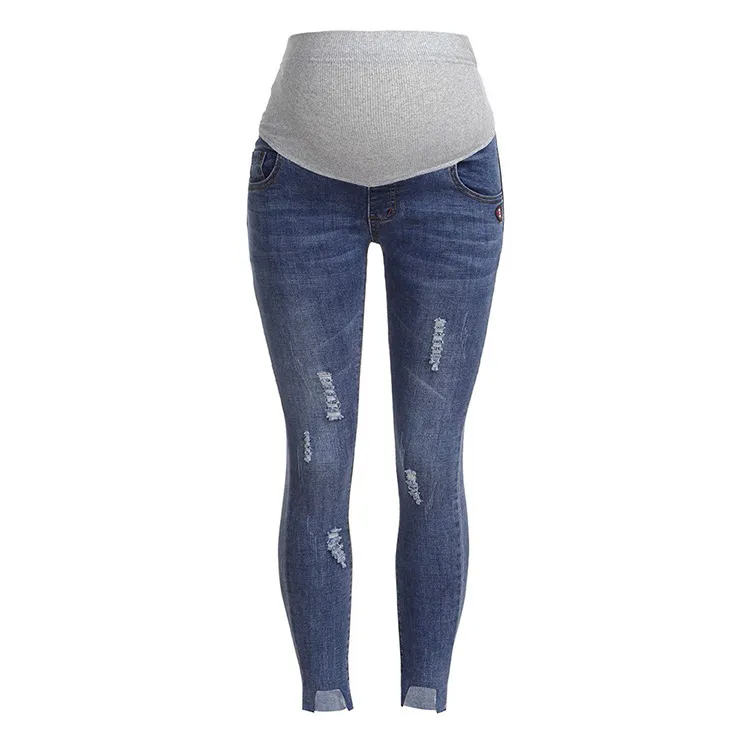 Women Fashion Embroidered Slim-Fit Pregnant Women Jeans
