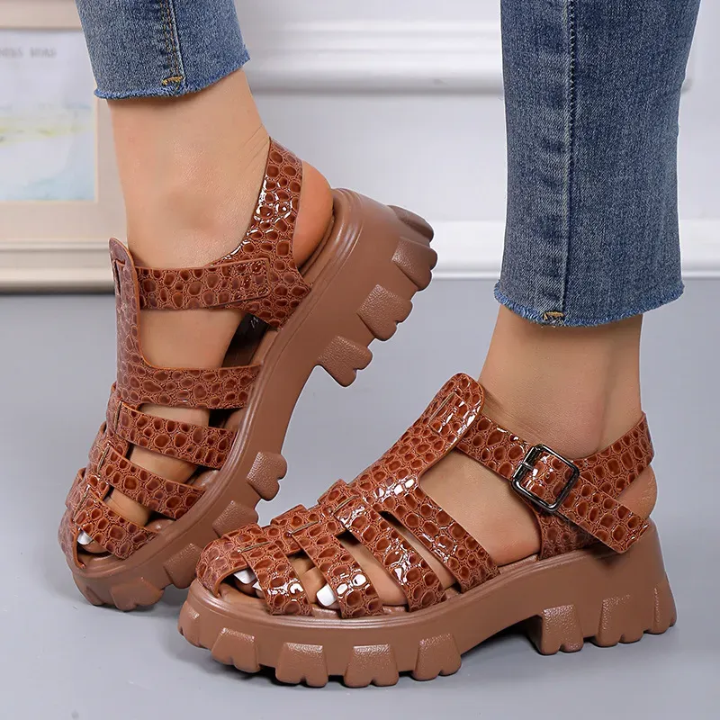 Stylish Platform Stone Sandals