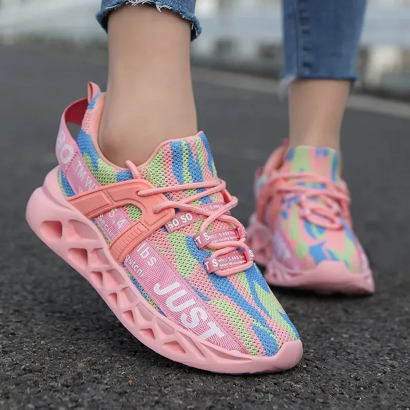 Women Fashion Casual Letter Breathable Non-Slip Thick Sole Sneakers