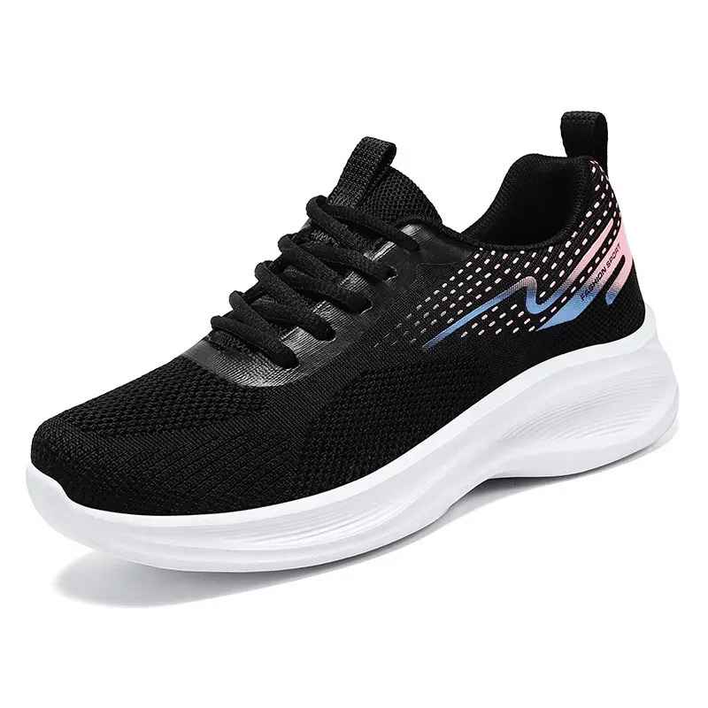 Women Fashion Casual Mesh Breathable Lace-Up Soft Thick Soled Sneaker - Image 4