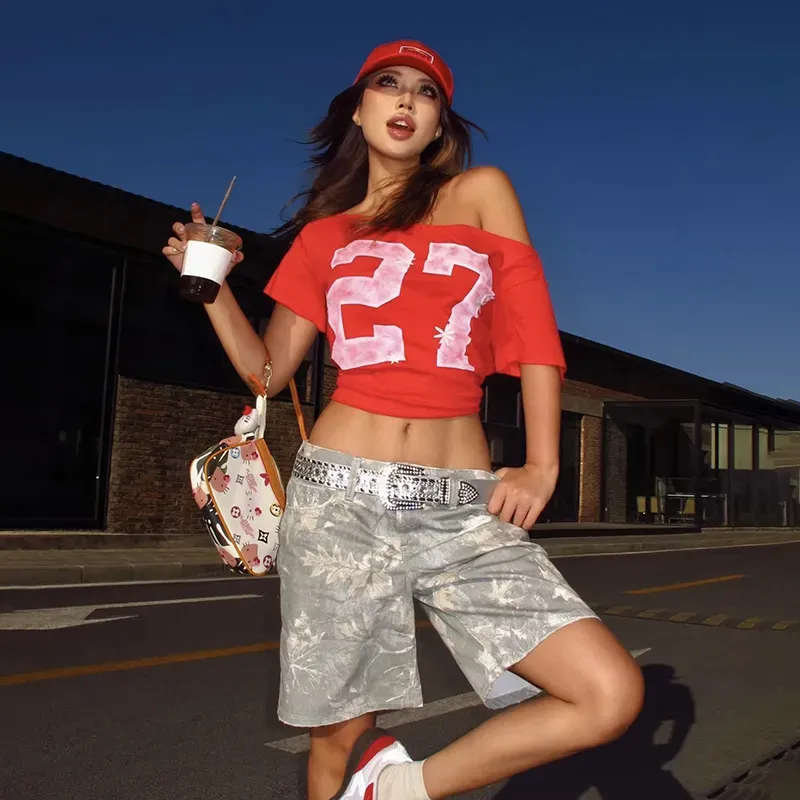 Women Fashion Sexy Letter Letter Printed Short-Sleeve T-Shirt - Image 3