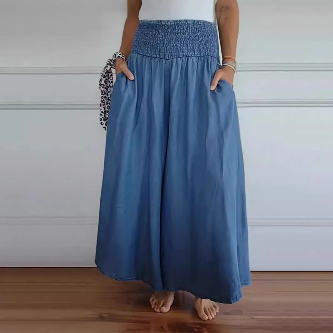 Women Fashion Casual Simple High Waist Pnats