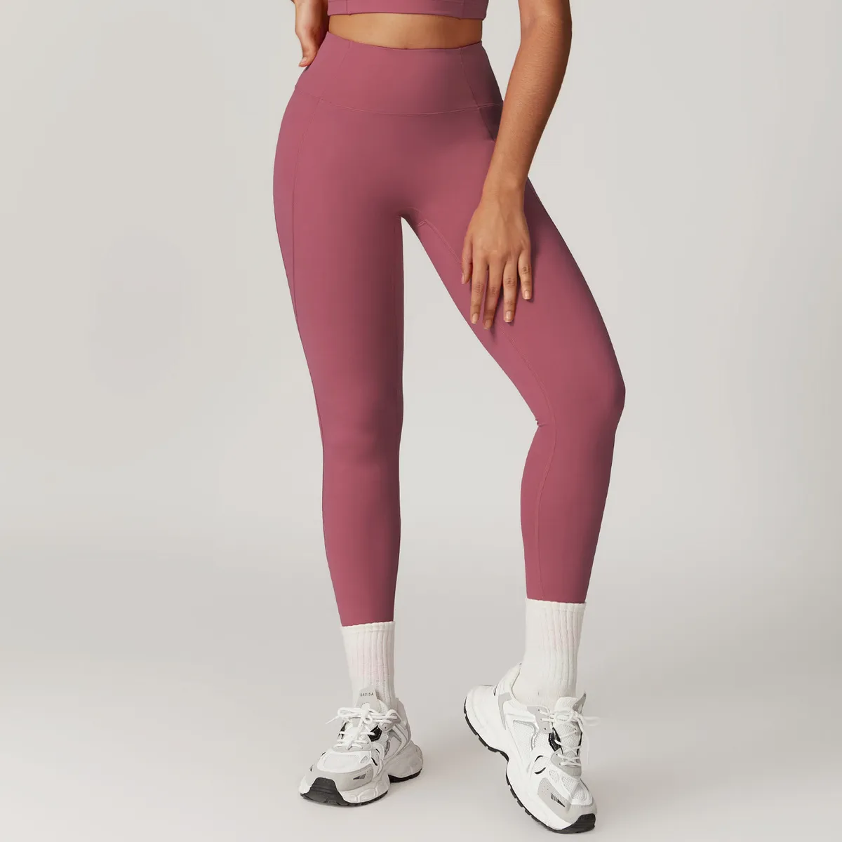 Women Fashion Casual Solid Color High Waist Quick-Drying Breathable Yoga Sports Leggings