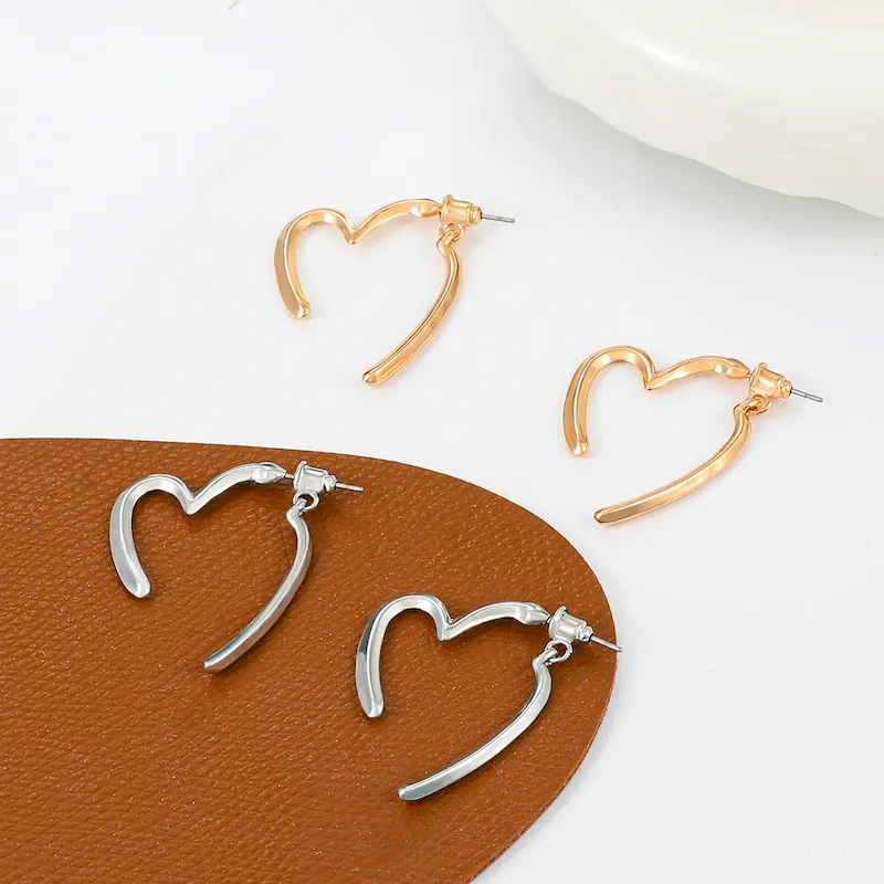 Wholesale Women Fashion Simple Heart-Shaped Earrings - Image 3