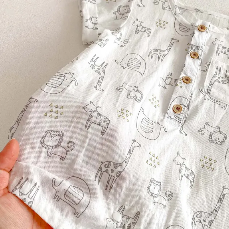Wholesale Kids Baby Boys Girls Casual Cute Cartoon Print Romper - Image 5