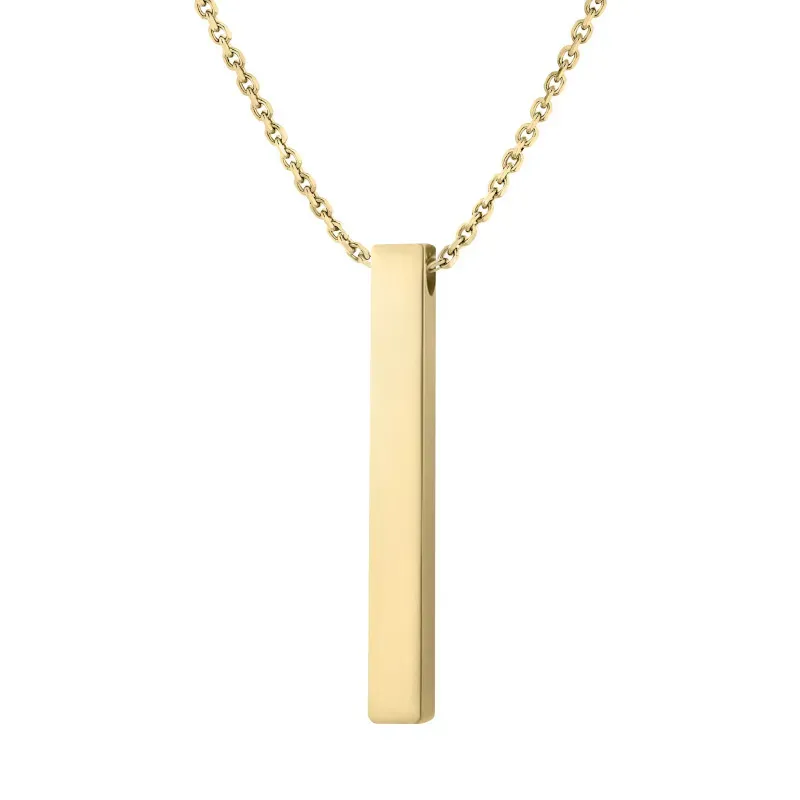 Wholesale Fashion Simple Solid Color Stainless Steel Wishing Cubic Column Custom Laser Engraving Long Necklace - Image 8