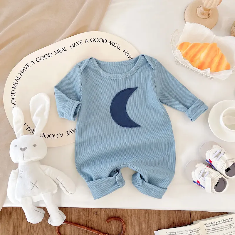 Wholesale Kids Baby Boys And Girls Fashion Casual Autumn Moon Print Long-Sleeve Jumpsuit - Image 6