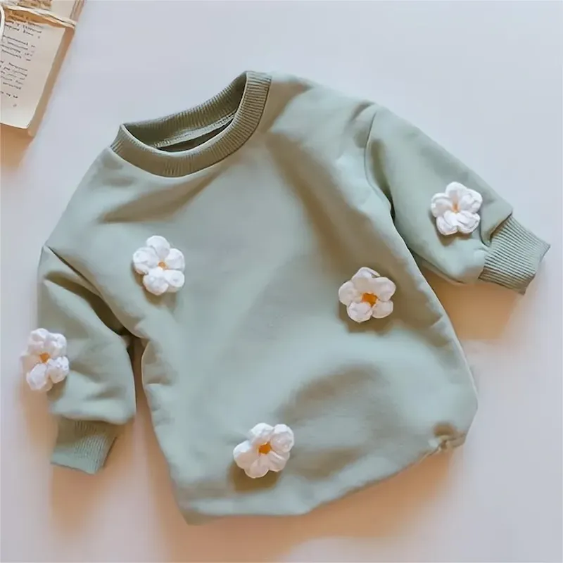 Wholesale Newborn Infant Baby Stereo Clouds Floral One-Piece Rompers - Image 7