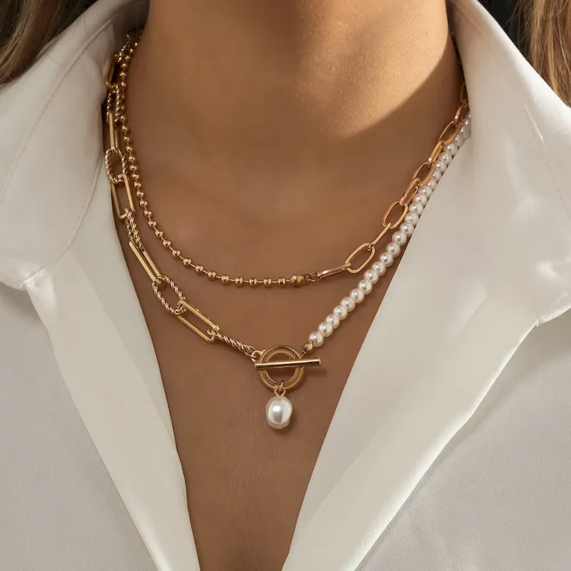 Wholesale Fashion Long Round Bead Chain Stacked Multilayer Necklace - Image 4