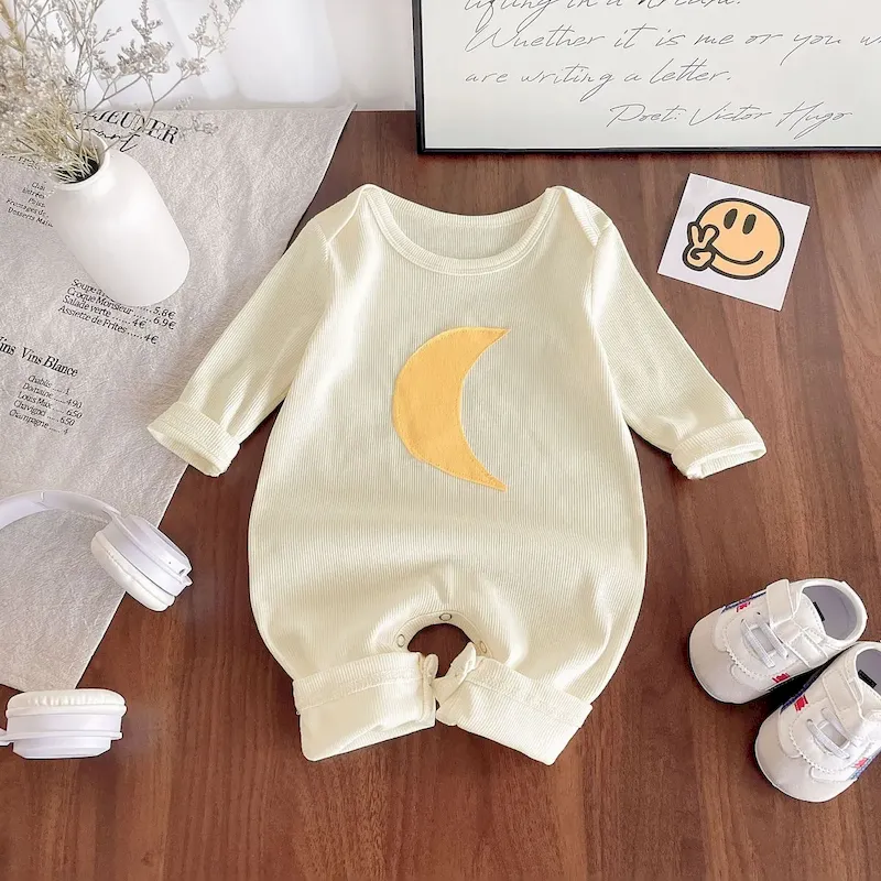 Wholesale Kids Baby Boys And Girls Fashion Casual Autumn Moon Print Long-Sleeve Jumpsuit - Image 4