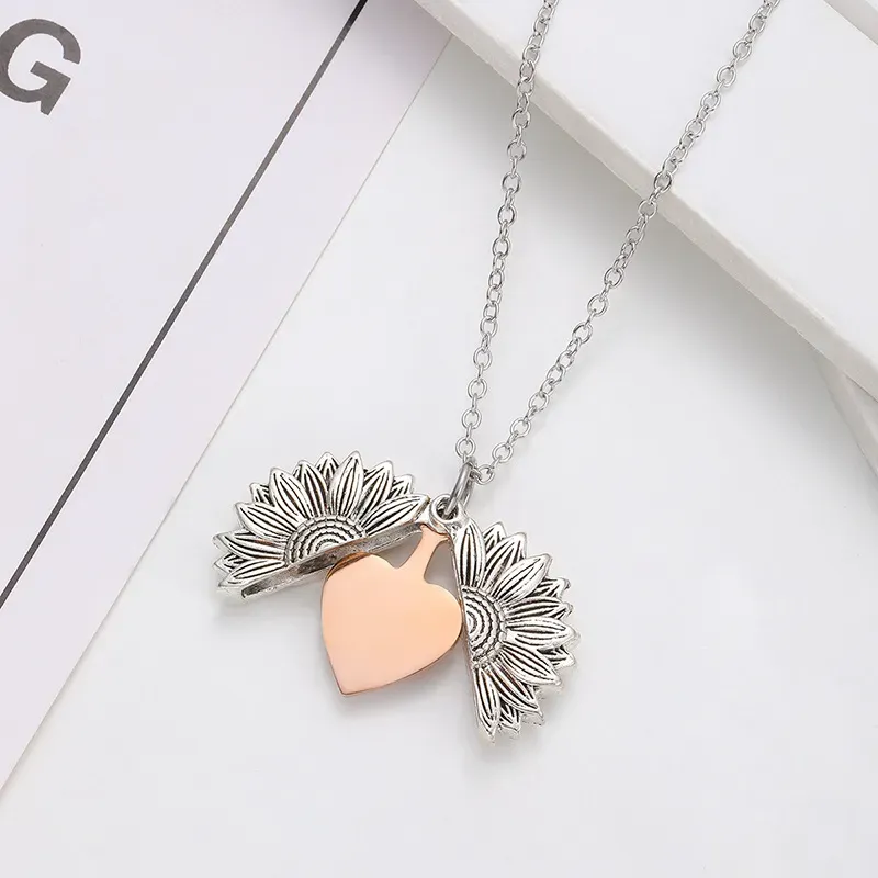 Wholesale Fashion Creative Custom Laser Engraving Stainless Steel Heart-Shaped Blank Necklace - Image 11