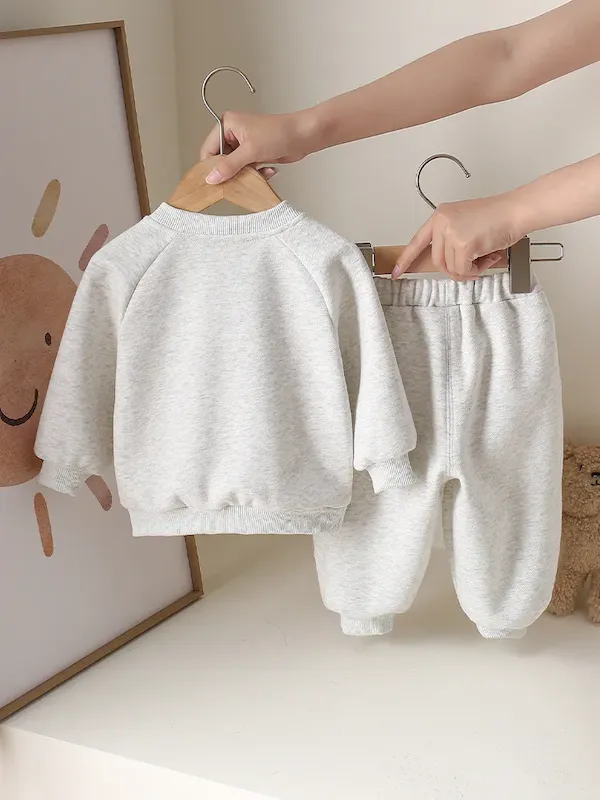 Wholesale Kids Baby Boys And Girls Fashion Autumn Rainbow Round-Neck Long-Sleeve Sweatshirt Loose Pants Two-Piece Set - Image 3