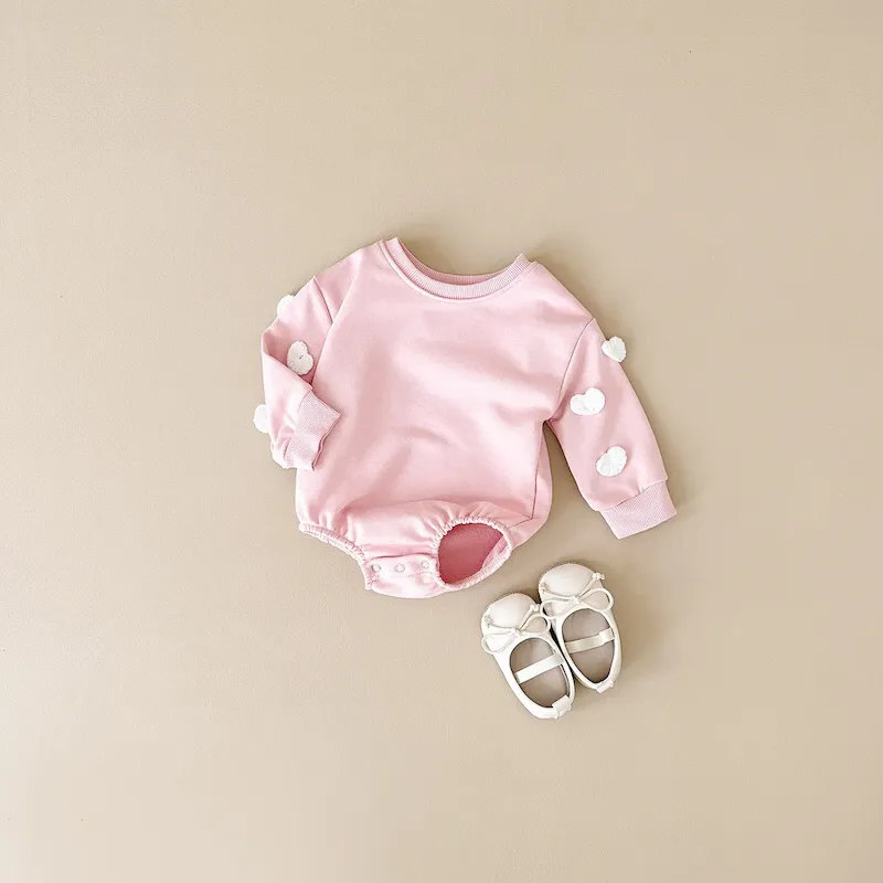 Wholesale Newborn Infant Baby Stereo Clouds Floral One-Piece Rompers - Image 8